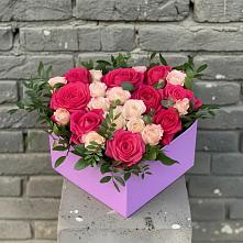 Цветочная композиция из Розы в коробке в Арсеньево
