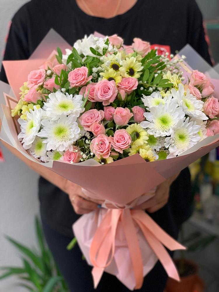 Букет цветов из: Розы и Хризантемы в Арсеньево