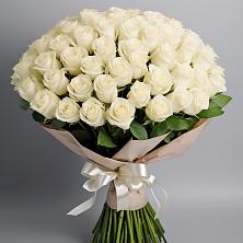 Букет 101 беля роза Белоснежка в Арсеньево