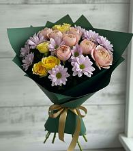 Букет цветов из:  Хризантемы и Розы в Арсеньево