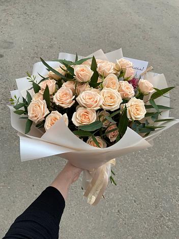Букет Кремовые розы Латте в Арсеньево