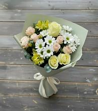 Букет цветов из:  Альстромерии, Розы и Хризантемы в Арсеньево