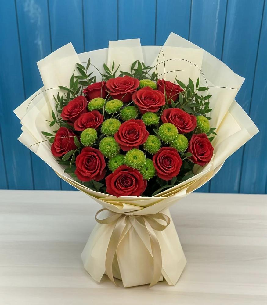 Букет цветов из: Розы и Хризантемы в Арсеньево