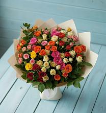 Букет Микс из разноцветных кустовых роз #REPLACE_PRED# Арсеньево